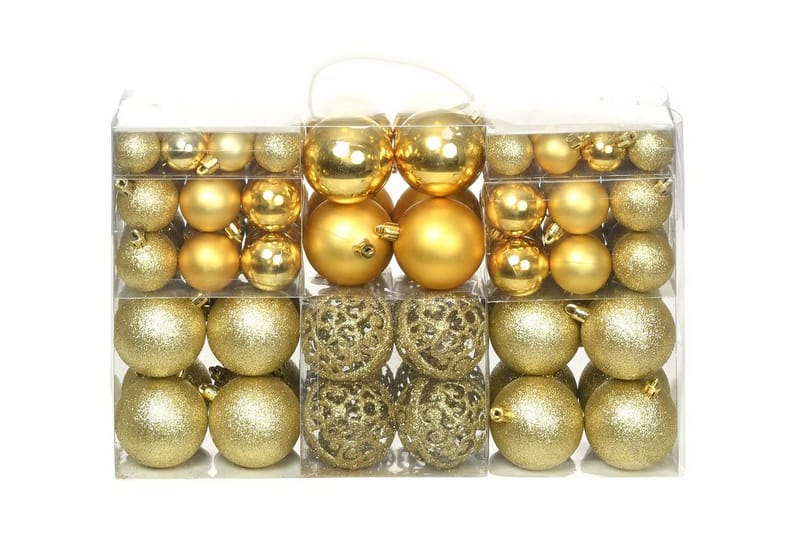 Julekulesett 6 cm 100 stk gull - Gull - Julepynt & juledekorasjon - Juletrepynt