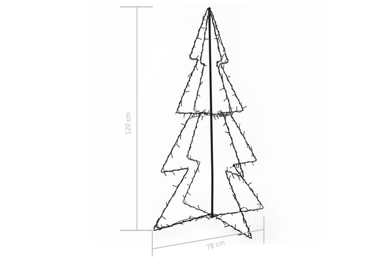 Juletre kjegle 160 LED innendørs og utendørs 78x120 cm - Hvit - Juletrepynt - Julepynt & juledekorasjon