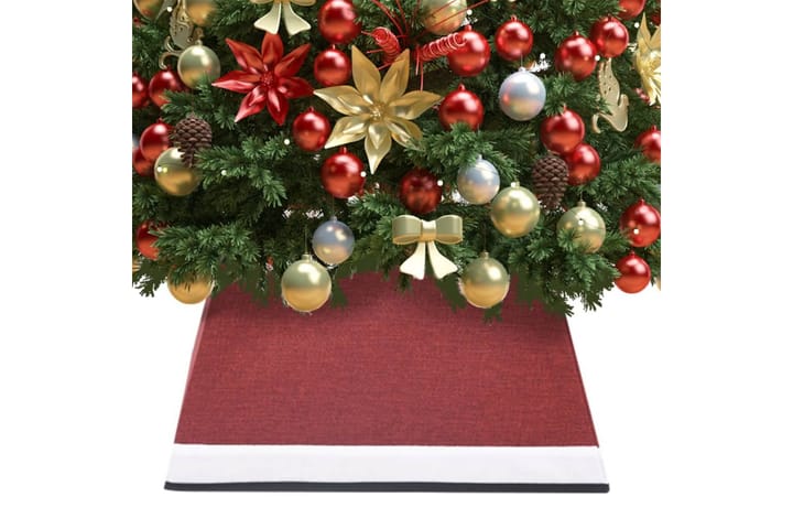 Juletreskjørt rødt og hvitt 48x48x25 cm - Hvit - Julepynt & juledekorasjon - Juletrepynt