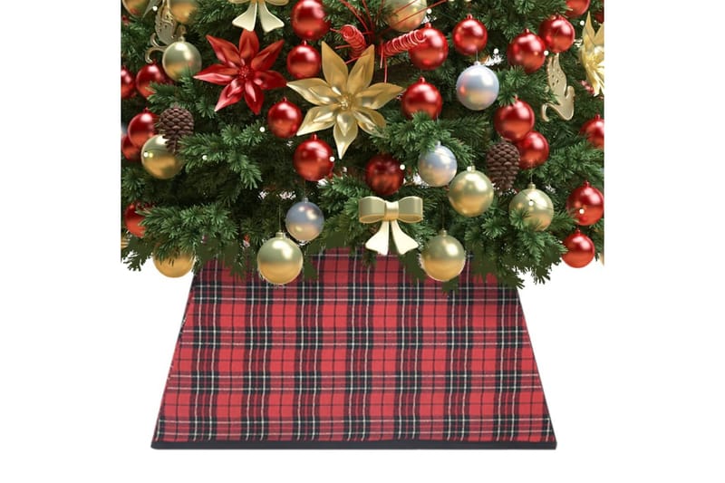 Juletreskjørt rødt og svart 48x48x25 cm - Rød - Juletrepynt - Julepynt & juledekorasjon