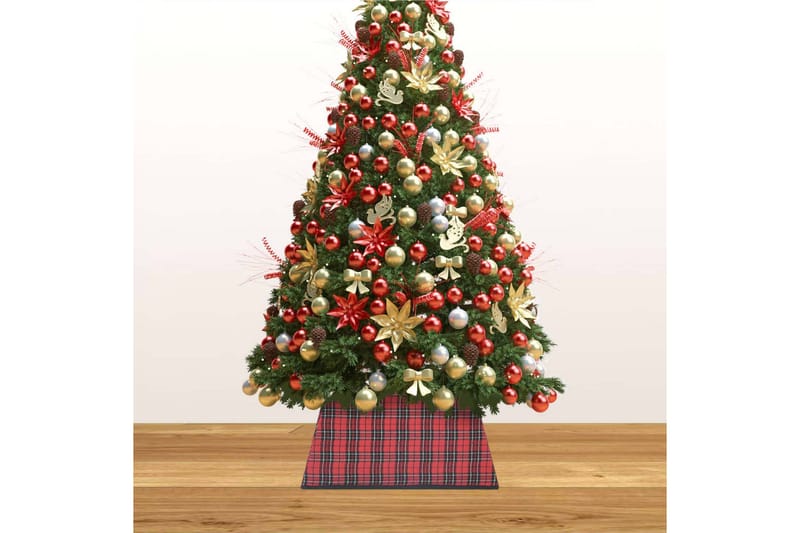 Juletreskjørt rødt og svart 48x48x25 cm - Rød - Juletrepynt - Julepynt & juledekorasjon