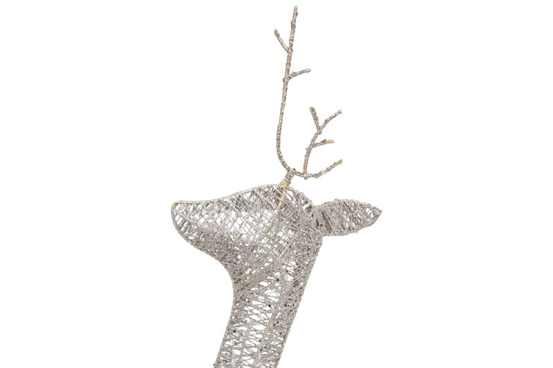 Julreinfamilie 270x7x90 cm gull varmhvitt netting - Hvit - Julepynt & juledekorasjon