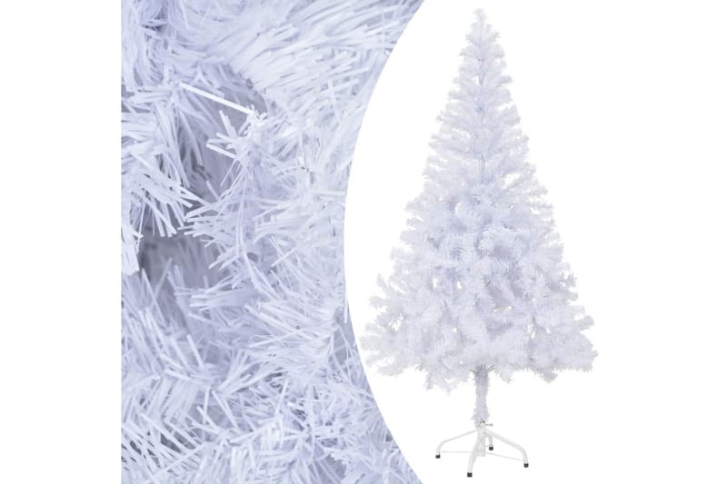 Kunstig juletre med stativ/LED 150 cm 380 grener - Hvit - Plastjuletre