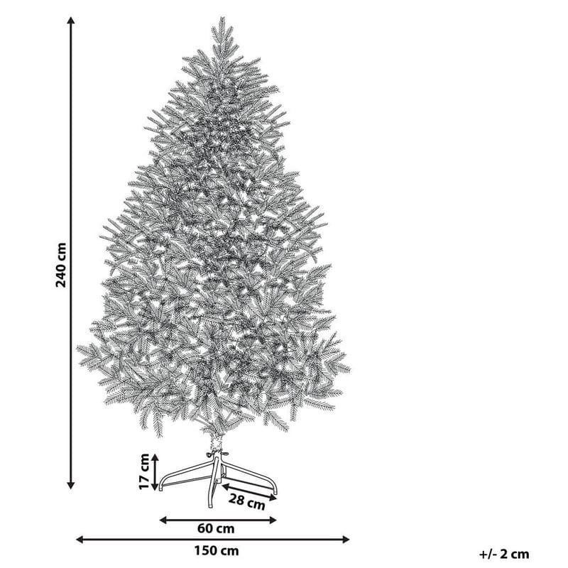 Kunstig Snødekket Juletre Bassie - 150x150x240 cm - Interiør - Dekorasjon & innredningsdetaljer - Julepynt & juledekorasjon - Plastjuletre