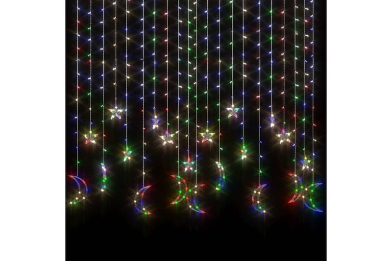 Lysslynge stjerne og måne med fjernkontroll 345 LED - Svart - Julepynt & juledekorasjon
