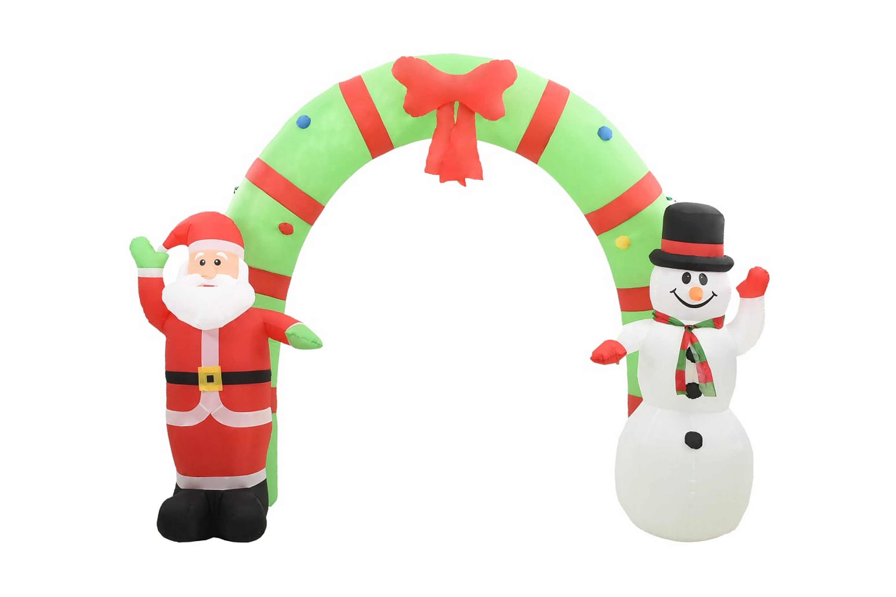 Be Basic Oppblåsbar julenisse og snømann dekorasjonbue LED 280 cm -