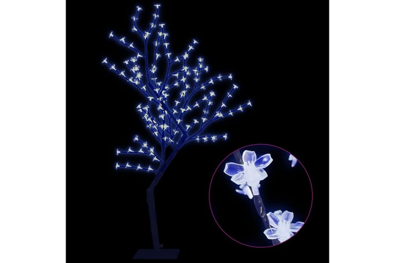 Juletre 128 lysdioder blått lys kirsebærblomst 120 cm - Plastjuletre