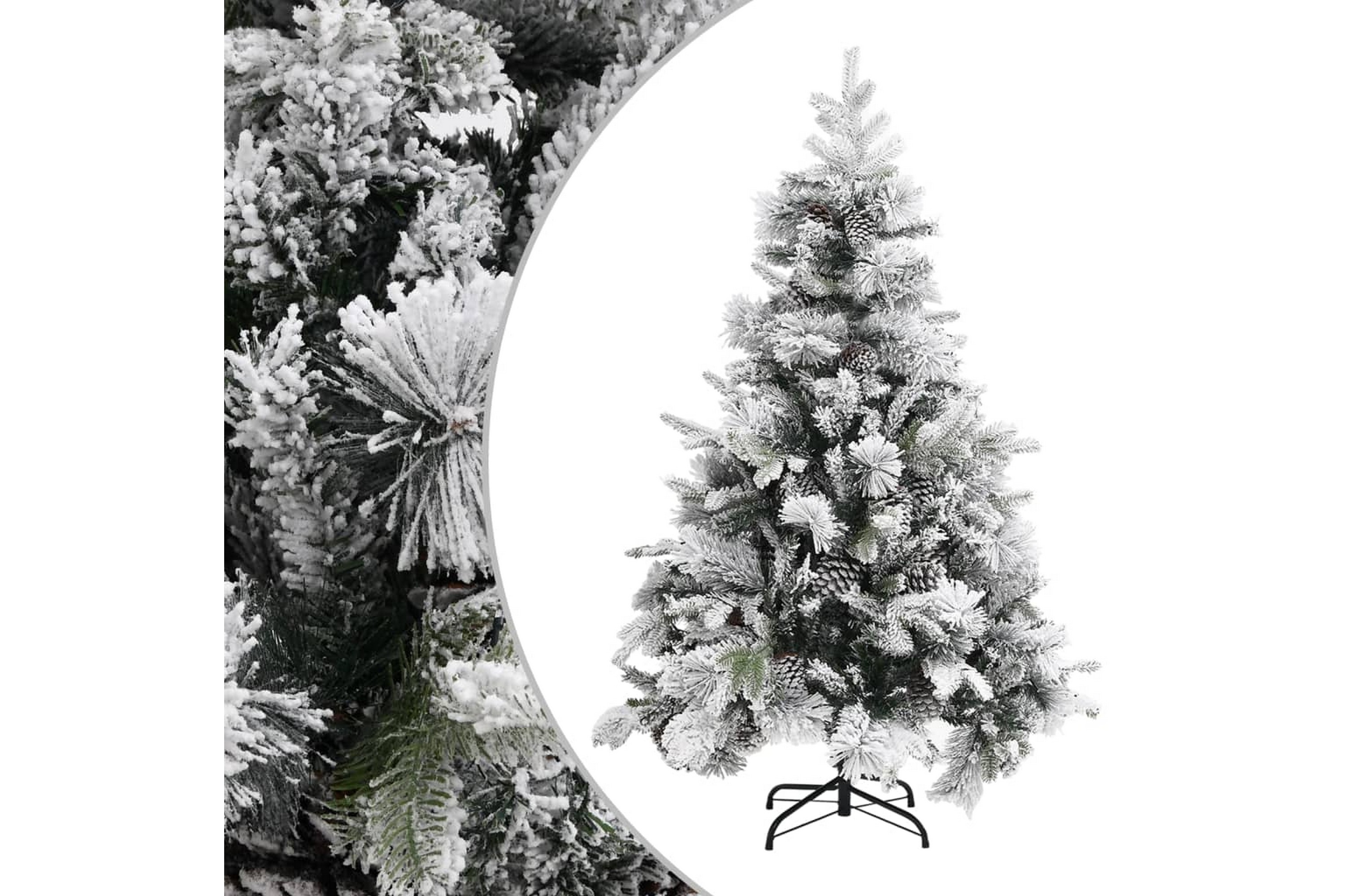 Be Basic Juletre med flokket snø og kongler 150 cm PVC PE -