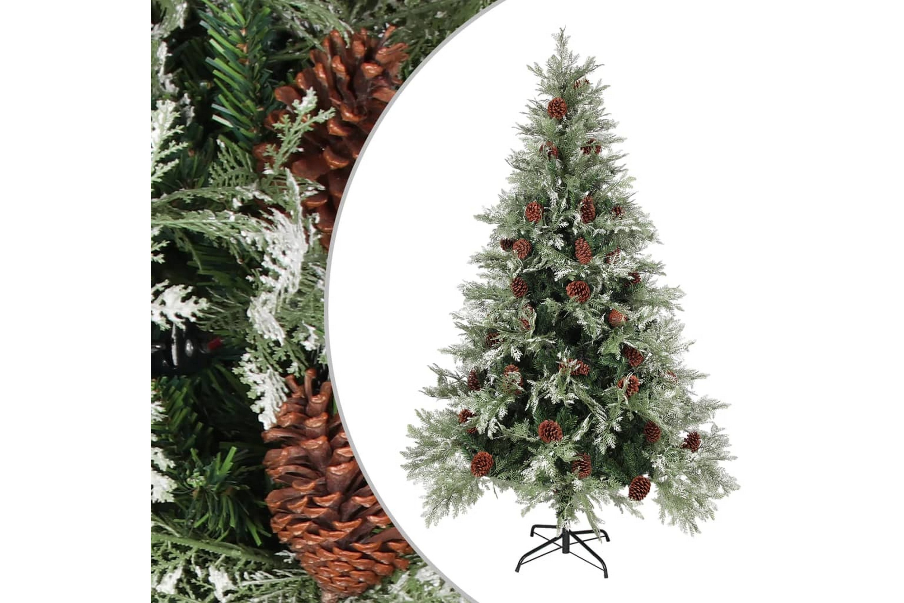 Be Basic Juletre med kongler grønn og hvit 120 cm PVC PE -