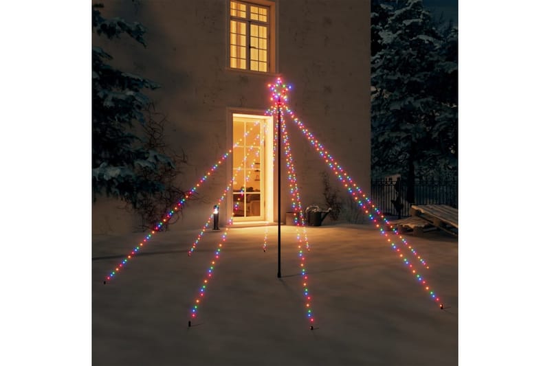 Juletrelys innendørs og utendørs 400 lysdioder 2,5 m - Flerfarget - Plastjuletre
