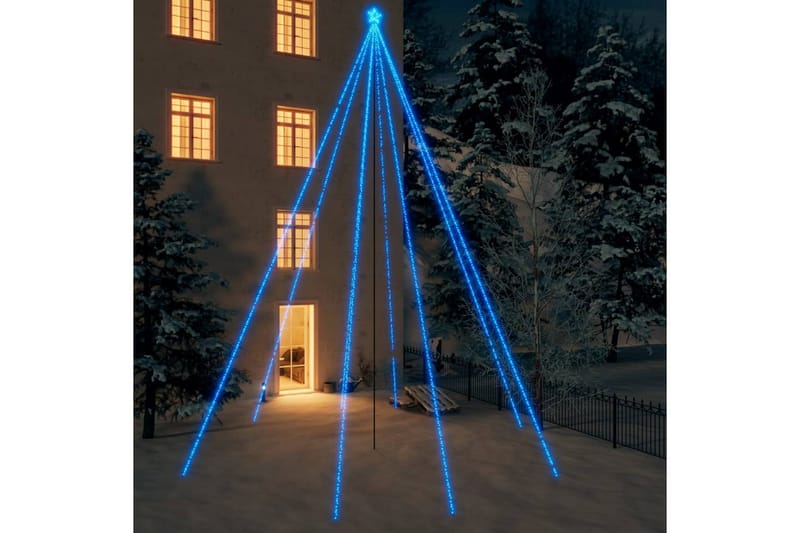 Juletrelys innendørs utendørs 1300 LED blå 8 m - Blå - Plastjuletre