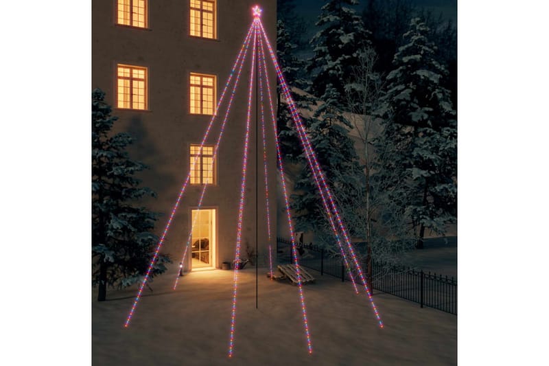Juletrelys innendørs utendørs 1300 LED flerfarget 8 m - Flerfarget - Plastjuletre