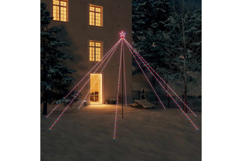 Juletrelys innendørs utendørs 800 LED flertfarget 5 m - Flerfarget - Plastjuletre