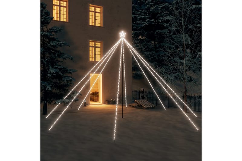 Juletrelys innendørs utendørs 800 LED kaldhvit 5 m - Hvit - Plastjuletre