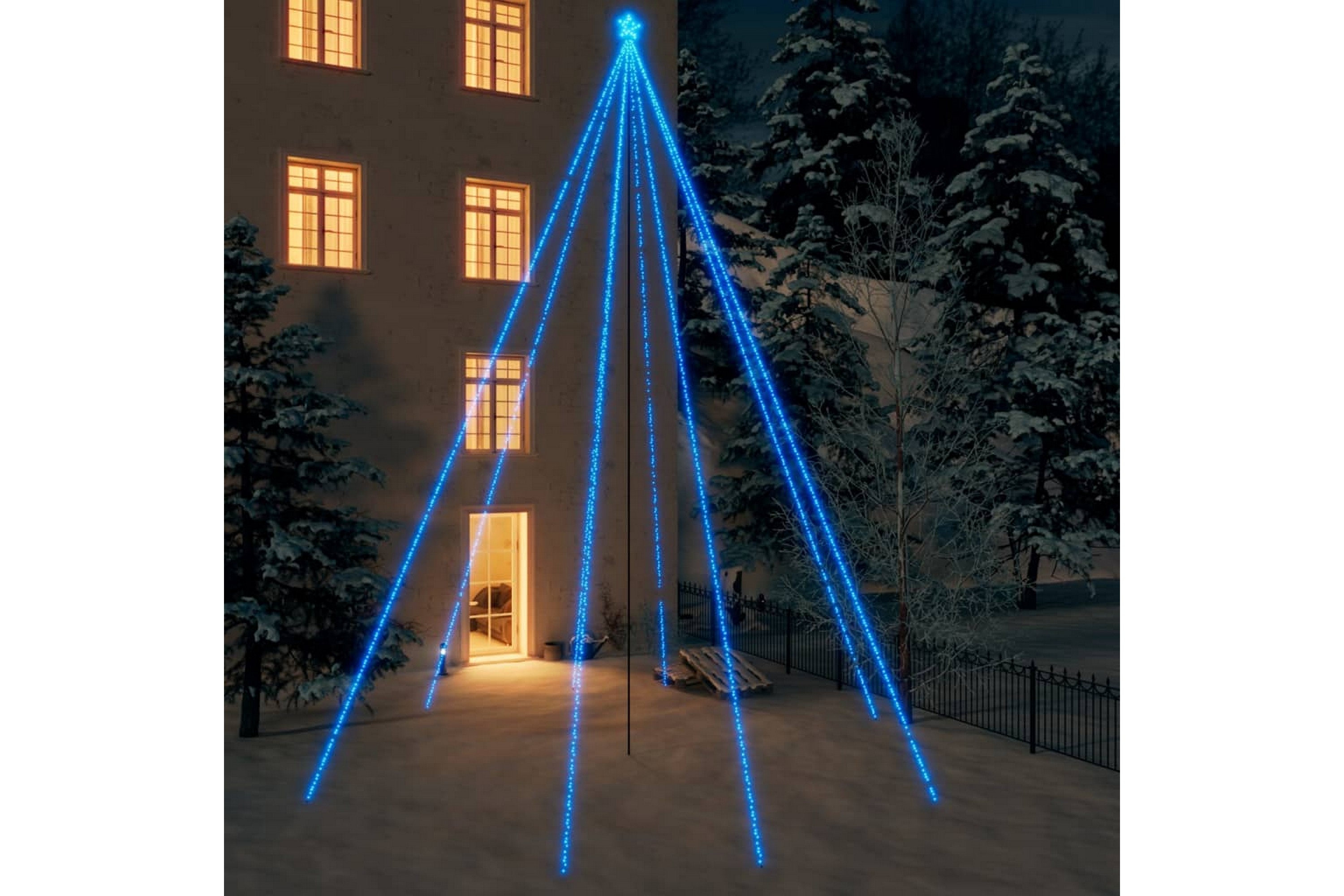 Be Basic Juletrelys innendørs utendørs 1300 LED blå 8 m - Blå