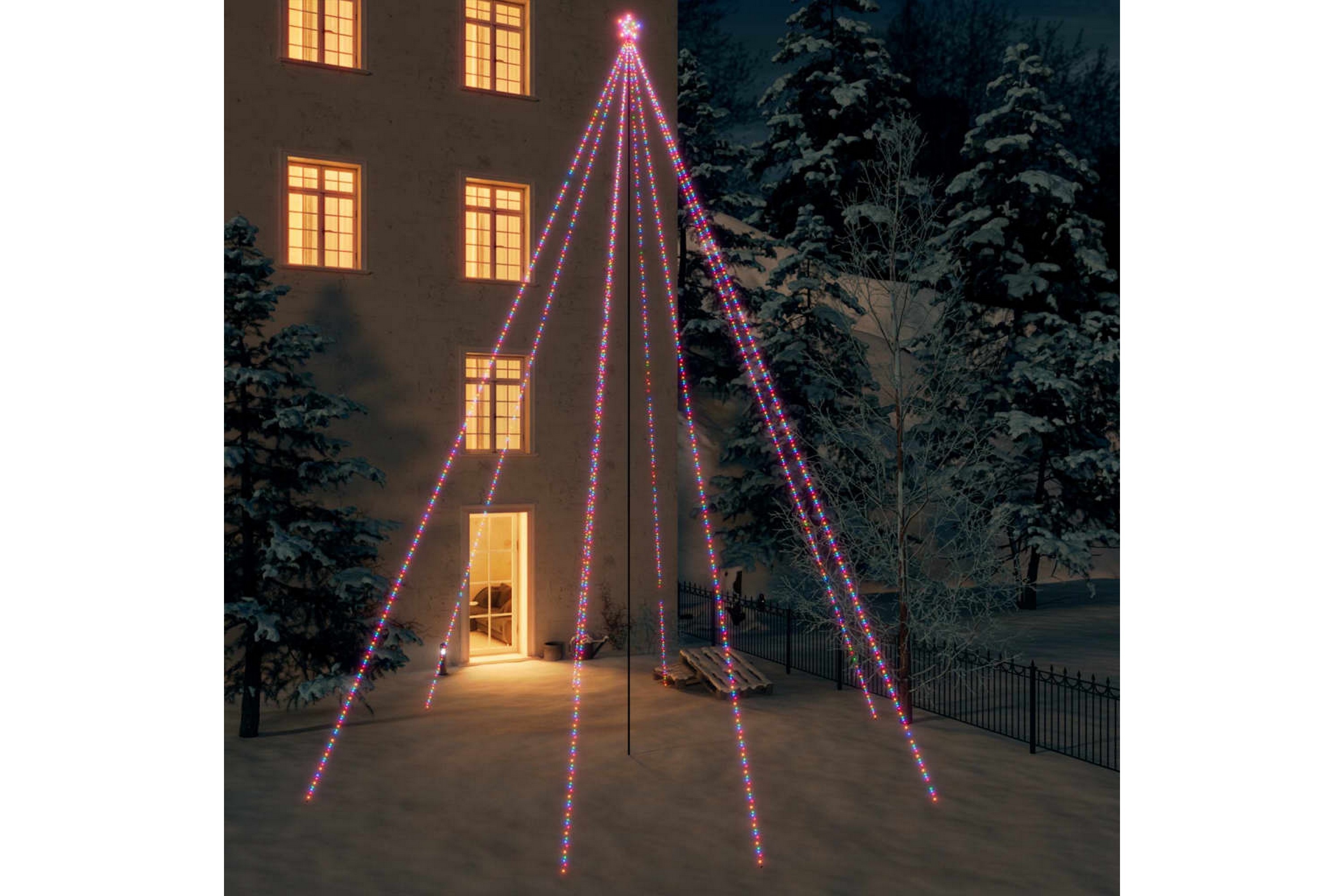 Be Basic Juletrelys innendørs utendørs 1300 LED flerfarget 8 m - Flerfarget