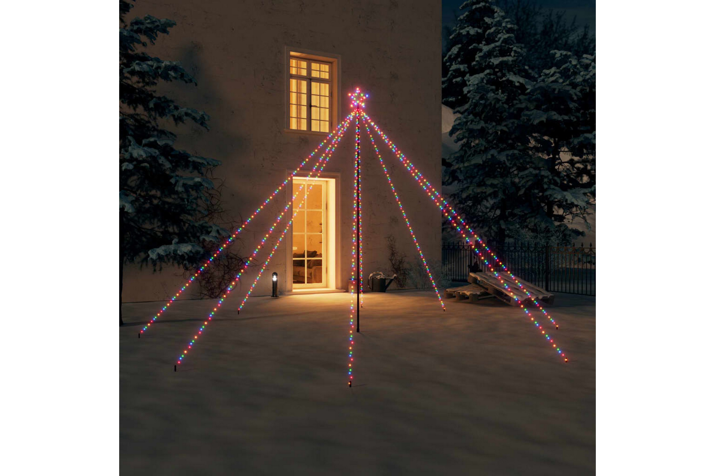 Be Basic juletrelys innendørs utendørs 576 LED flerfarget 3,6 m - Flerfarget