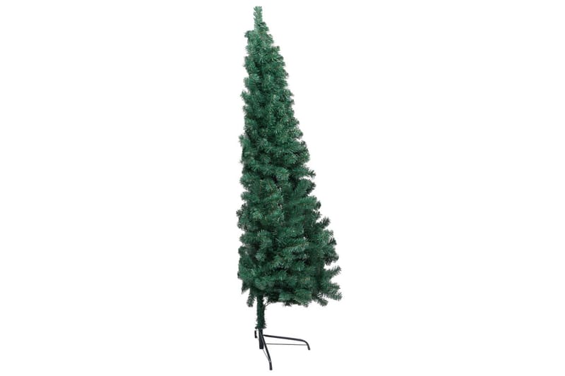 Kunstig halvt juletre med lysdioder og kulesett 120 cm grønn - Plastjuletre