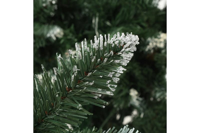 Kunstig juletre med furukongler og hvitt glitter 210 cm - grønn - Plastjuletre