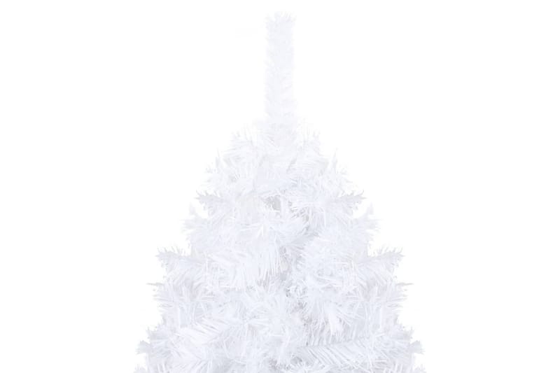 Kunstig juletre med LED og kulesett 210 cm hvit PVC - Plastjuletre