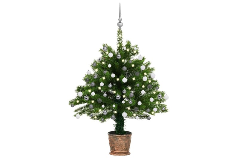 Kunstig juletre med LED og kulesett 65 cm grønn - Plastjuletre