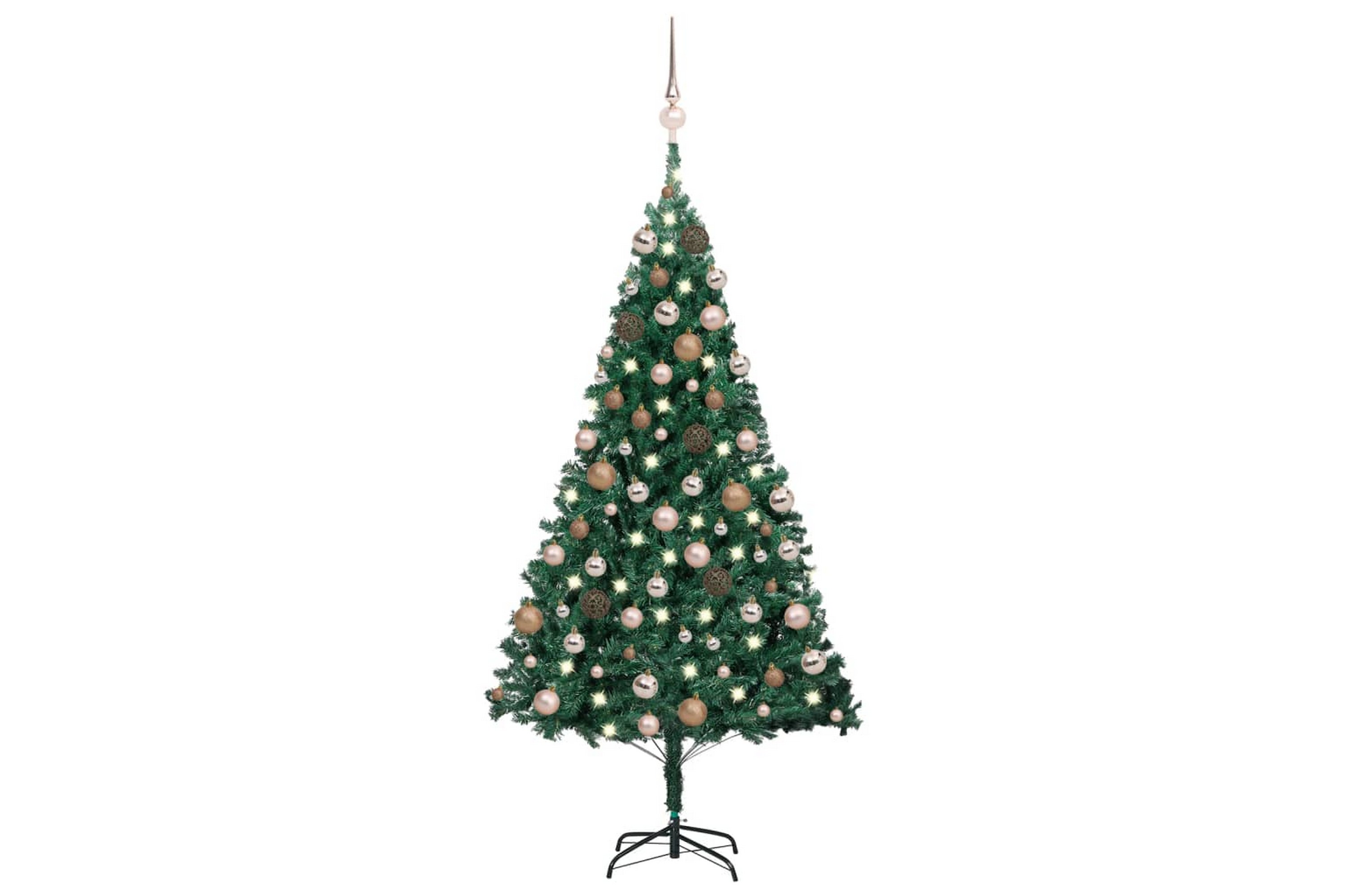Be Basic Kunstig juletre med LED og kulesett grønn 150 cm PVC -