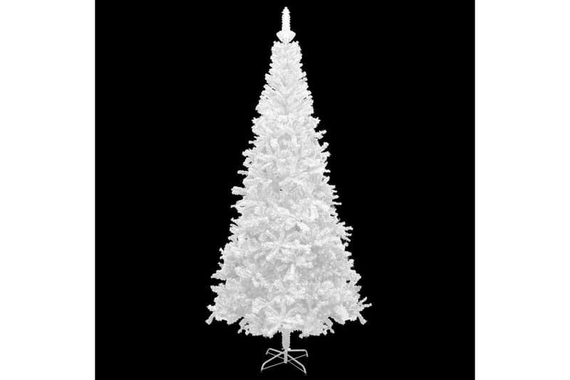 Kunstig juletre med LED og kulesett L 240 cm hvit - Plastjuletre