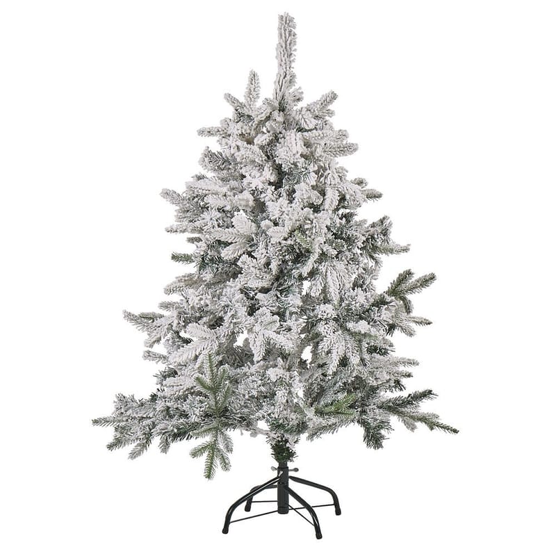 Tomichi Liten Snøete Plastgran 120 cm, Hvit/Svart/Grønn
