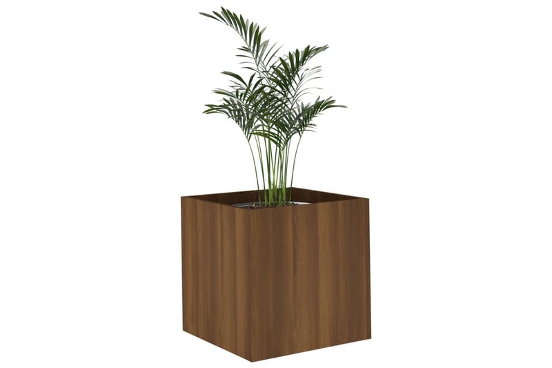 beBasic Plantekasse brun eik 40x40x40 cm konstruert tre - Brun - Utepotter - Blomsterkasser
