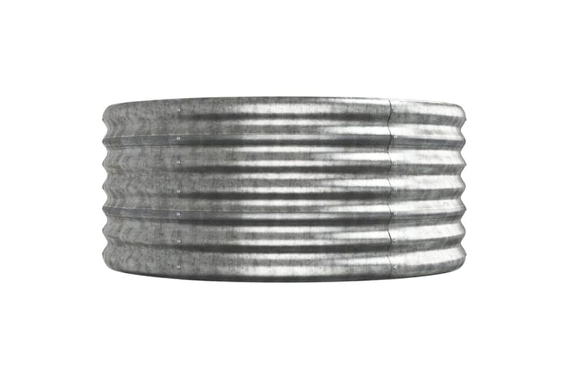 beBasic Plantekasse pulverlakkert stål 224x80x36 cm sølv - Silver - Utepotter - Blomsterkasser