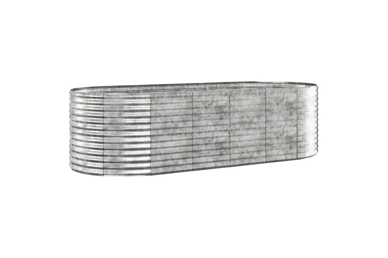 beBasic Plantekasse pulverlakkert stål 249x100x68 cm sølv - Silver - Utepotter - Blomsterkasser