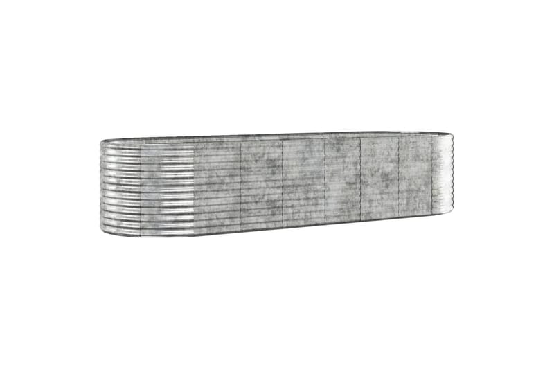 beBasic Plantekasse pulverlakkert stål 322x100x68 cm sølv - Silver - Utepotter - Blomsterkasser