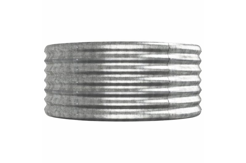 beBasic Plantekasse pulverlakkert stål 368x80x36 cm sølv - Silver - Utepotter - Blomsterkasser
