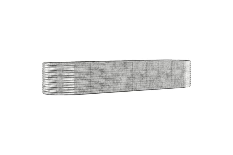 beBasic Plantekasse pulverlakkert stål 396x100x68 cm sølv - Silver - Utepotter - Blomsterkasser