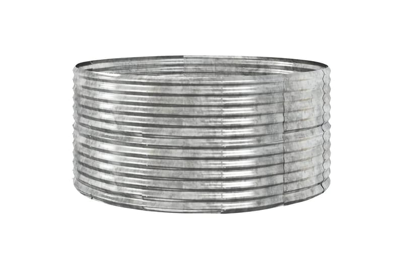 beBasic Plantekasse sølv 140x140x68 cm pulverlakkert stål - Silver - Utepotter - Blomsterkasser