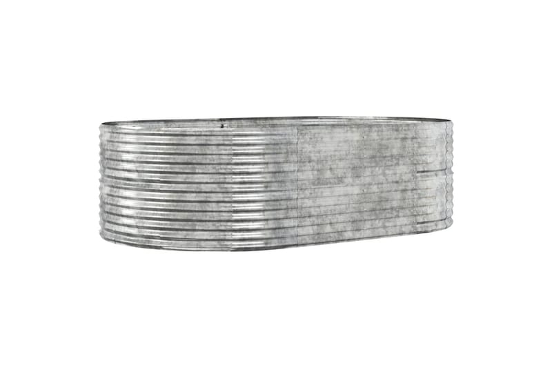 beBasic Plantekasse sølv 212x140x68 cm pulverlakkert stål - Silver - Utepotter - Blomsterkasser