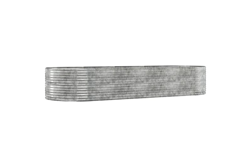 beBasic Plantekasse sølv 367x140x68 cm pulverlakkert stål - Silver - Utepotter - Blomsterkasser