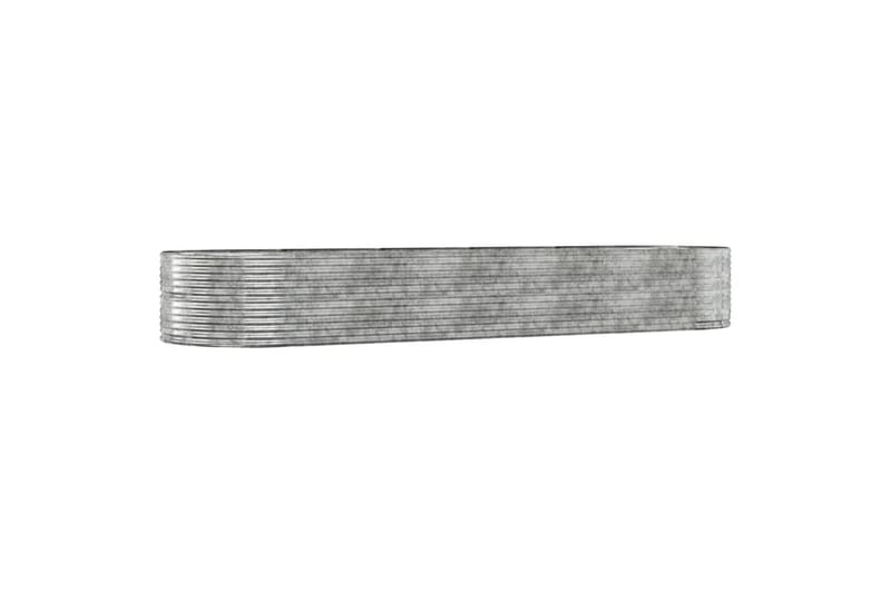 beBasic Plantekasse sølv 447x140x68 cm pulverlakkert stål - Silver - Utepotter - Blomsterkasser