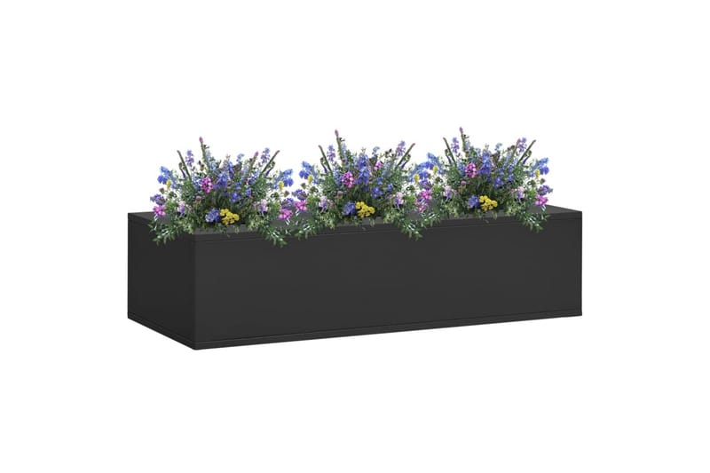 Blomsterkasse for kontor antrasitt 90x40x23 cm stål - Antrasittgrå - Utepotter - Blomsterkasser