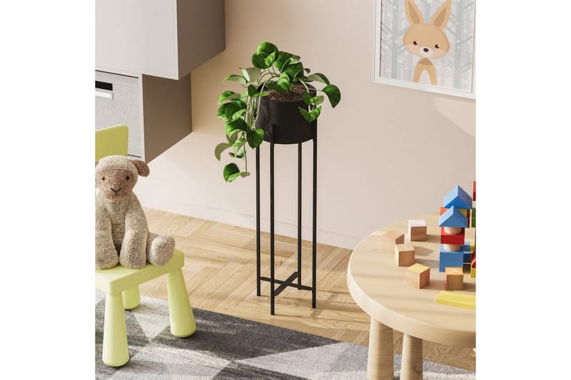 Dekorativ potte Mirven Svart 23 x 23 x 78 cm - 23 x 23 x 78 cm - Hagemøbler & utemiljø - Balkong & terrasse - Balkongdyrking