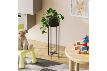 Dekorativ potte Mirven Svart 23 x 23 x 78 cm - 23 x 23 x 78 cm - Hagemøbler & utemiljø - Balkong & terrasse - Balkongdyrking