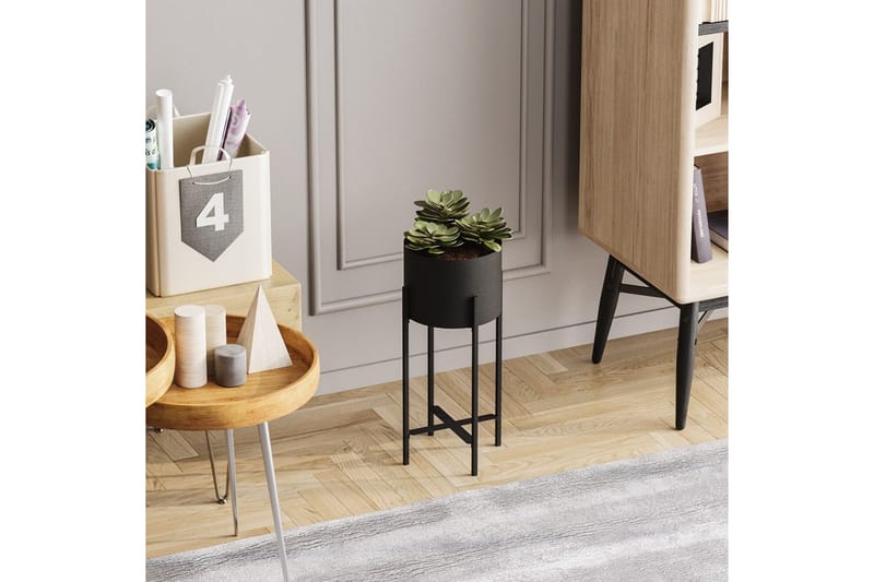 Dekorativ potte Mirven Svart 23 x 23 x 48 cm - 23 x 23 x 48 cm - Interiør - Dekorasjon & innredningsdetaljer - Krukker - Veggkrukke
