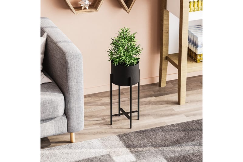 Dekorativ potte Mirven Svart 23 x 23 x 48 cm - 23 x 23 x 48 cm - Interiør - Dekorasjon & innredningsdetaljer - Krukker - Veggkrukke