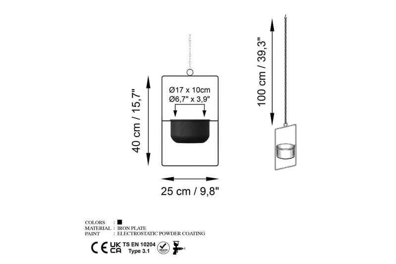 Dekorativ potte Jathen Svart - Svart - Interiør - Dekorasjon & innredningsdetaljer - Krukker - Veggkrukke