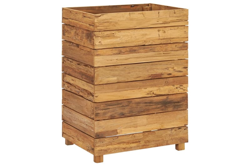 Høybed 50x40x72 cm resirkulert teak og stål - Blomsterkasser - Utepotter
