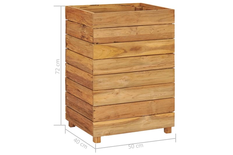 Høybed 50x40x72 cm resirkulert teak og stål - Blomsterkasser - Utepotter