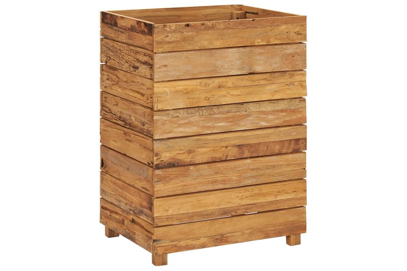 Høybed 50x40x72 cm resirkulert teak og stål - Blomsterkasser - Utepotter