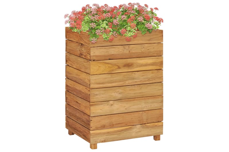 Høybed 50x40x72 cm resirkulert teak og stål - Blomsterkasser - Utepotter Høybed 50x40x72 cm resirkulert teak og stål - Blomsterkasser - Utepotter