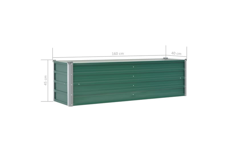 Høybed galvanisert stål 160x40x45 cm grønn - Lilla|Grønn - Utepotter - Blomsterkasser