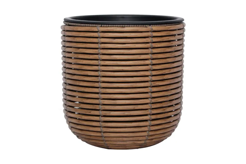 Blomsterkrukke Wicker D27xH28 cm Brun